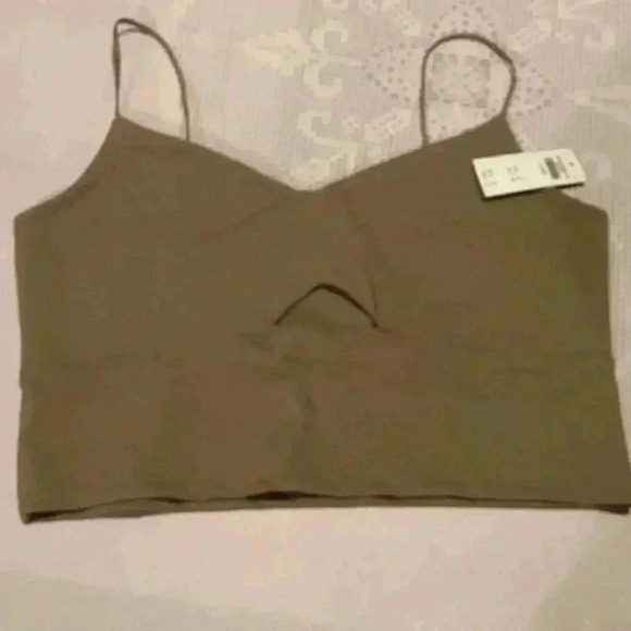 Abercrombie & fitch brown crop top with cut out XL - Picture 5 of 6